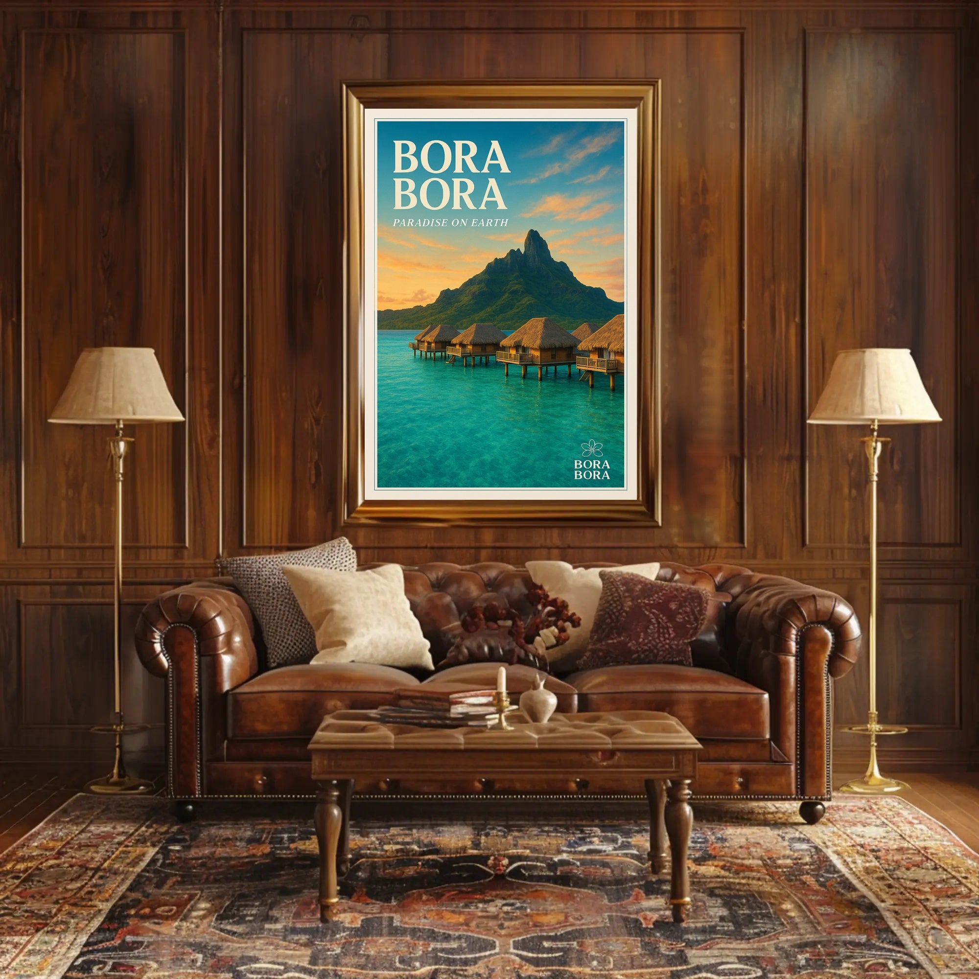 Bora Bora Overwater Bungalows Travel Poster PosterGoat