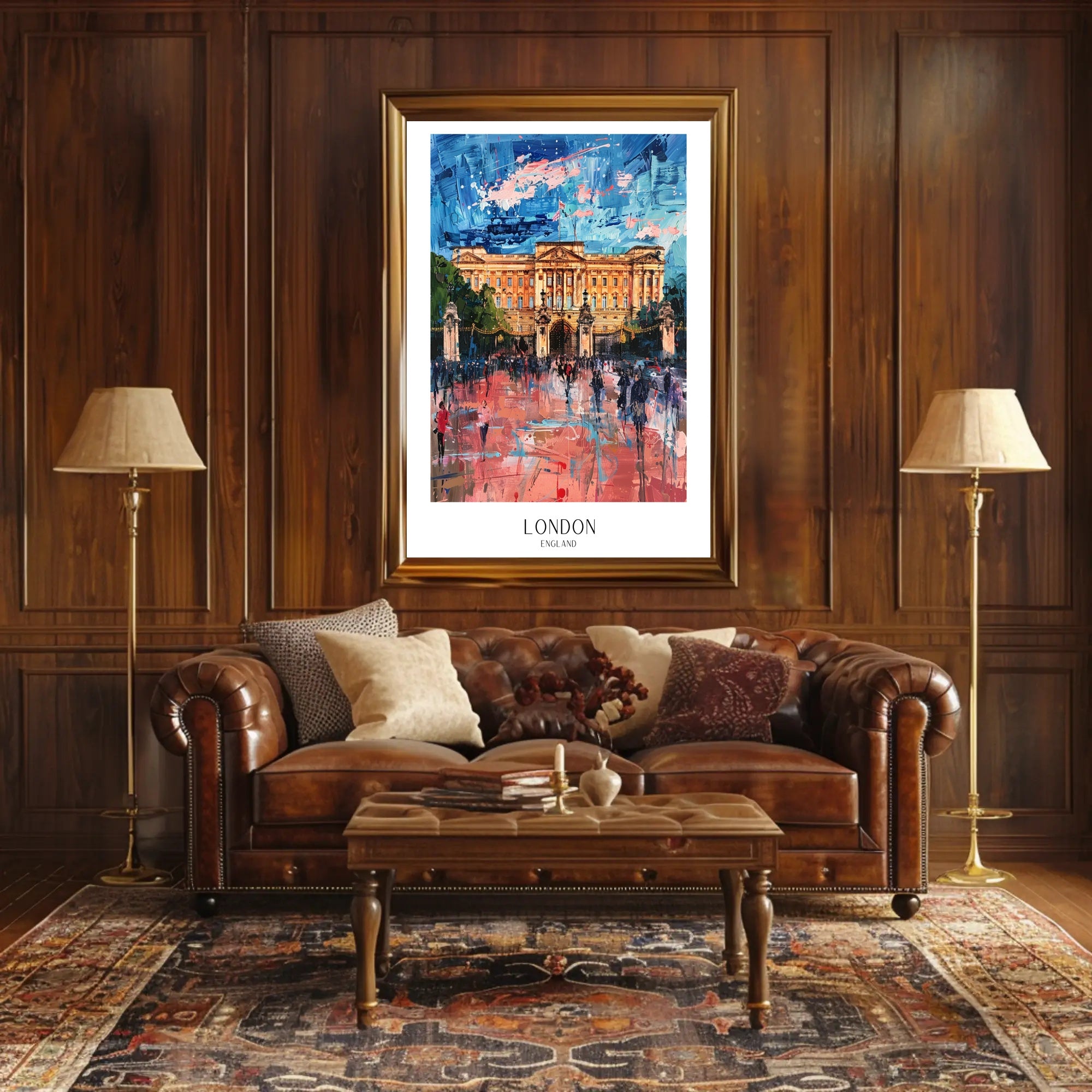 Buckingham Palace Impressionist Art in Vibrant Colors Poster PosterGoat