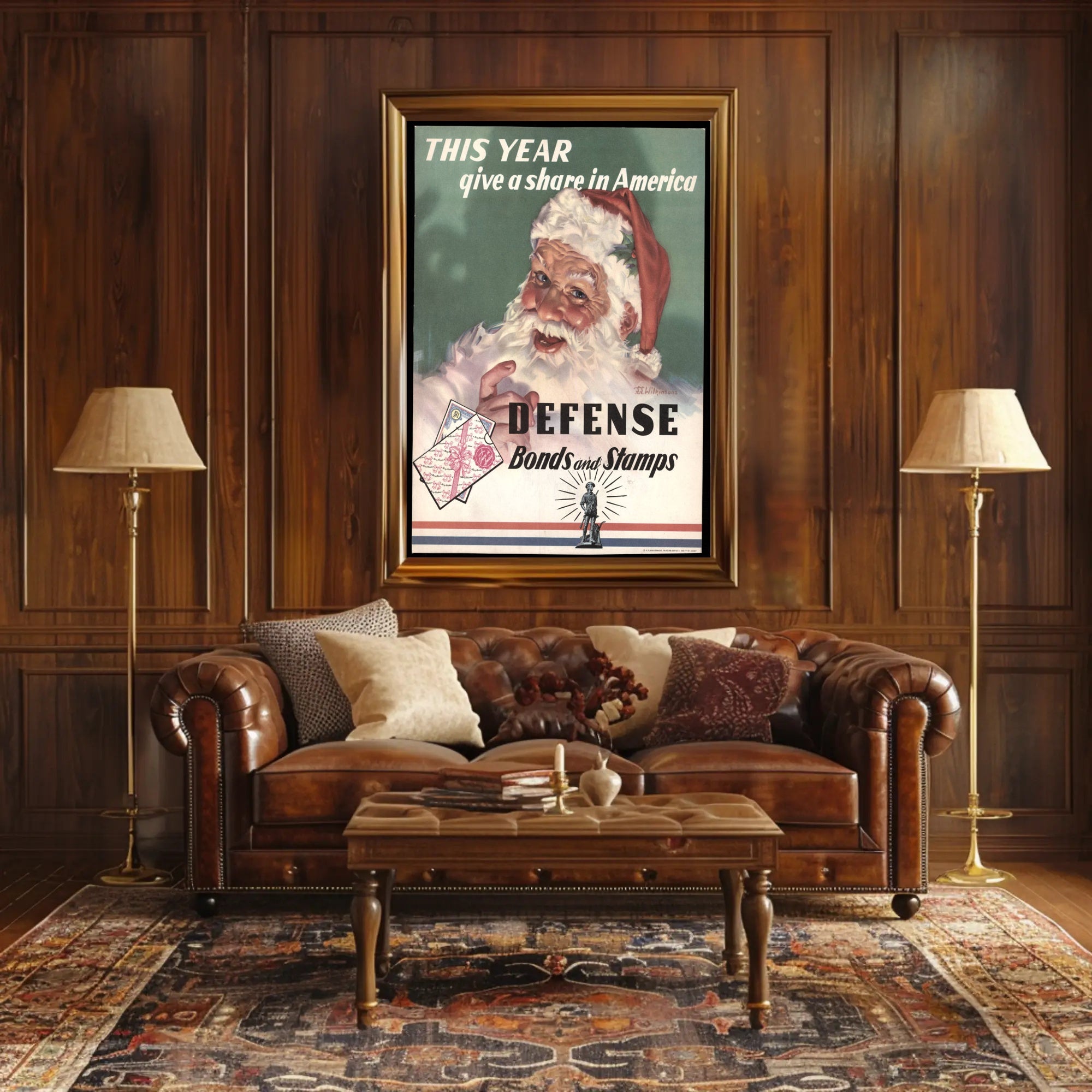 Santa Encourages Investment in America Poster PosterGoat