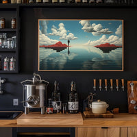 Surreal Reflection: Artistic Poster with Contemplative Figure