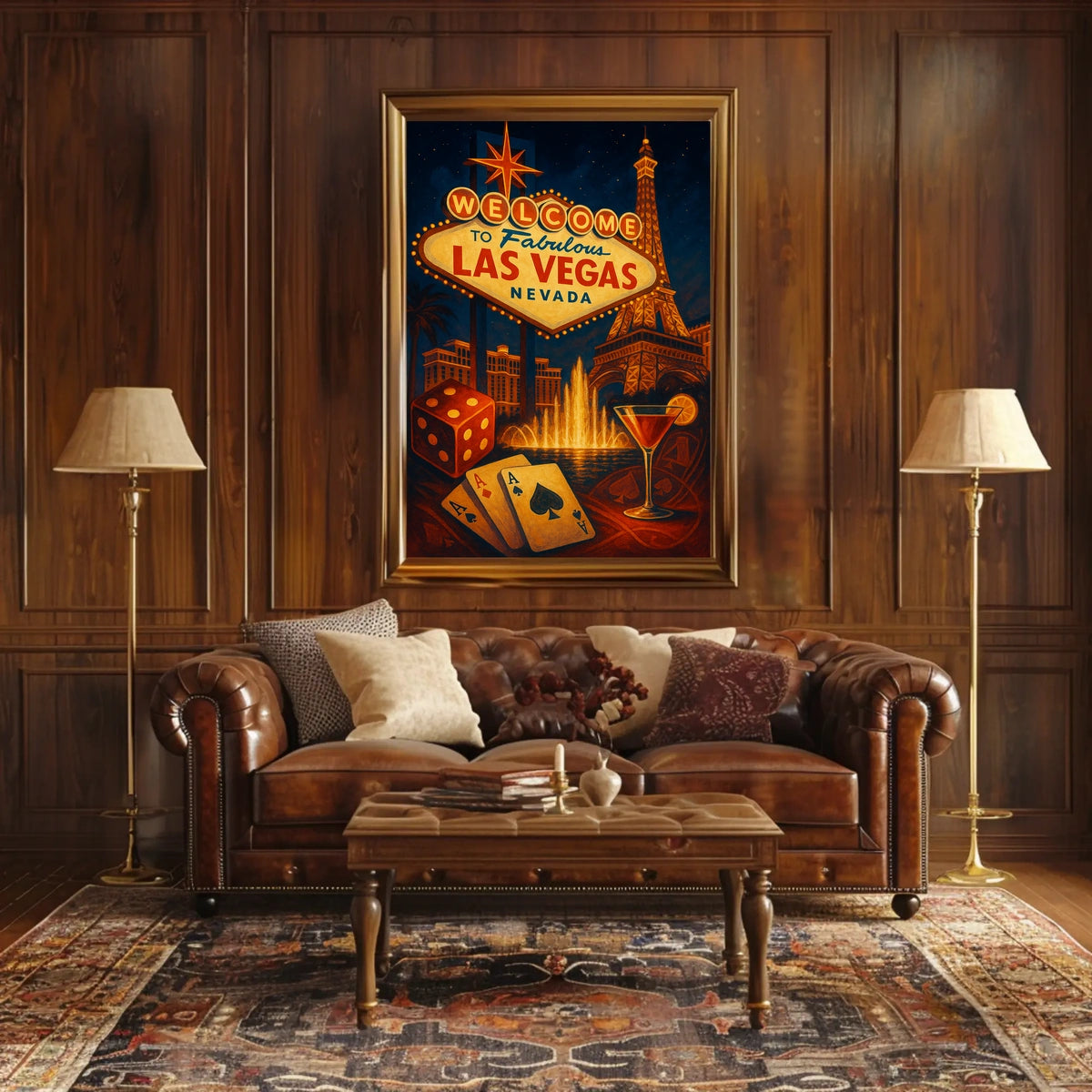 Las Vegas Poster for Home Decor Lovers Neon Nightlife