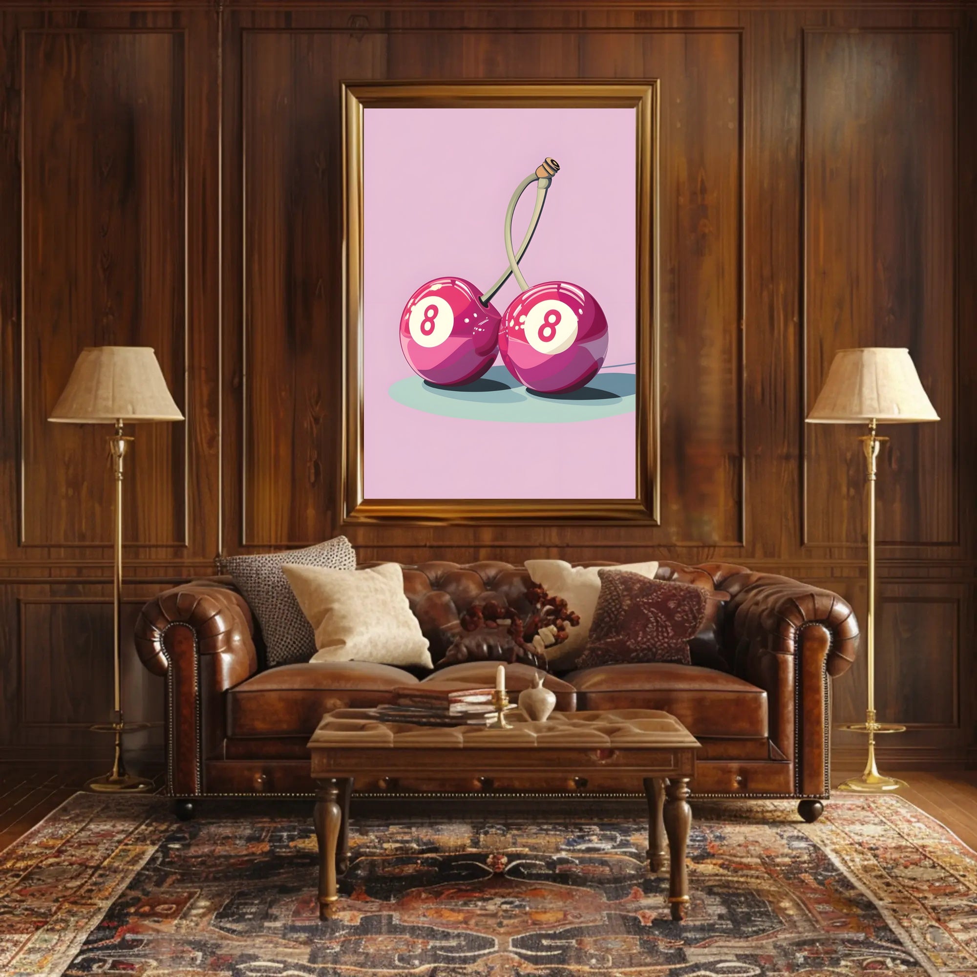 Cherry Billiard Balls Pop Culture Poster PosterGoat