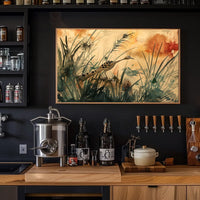 Roadrunner in Serene Watercolor Landscape Poster