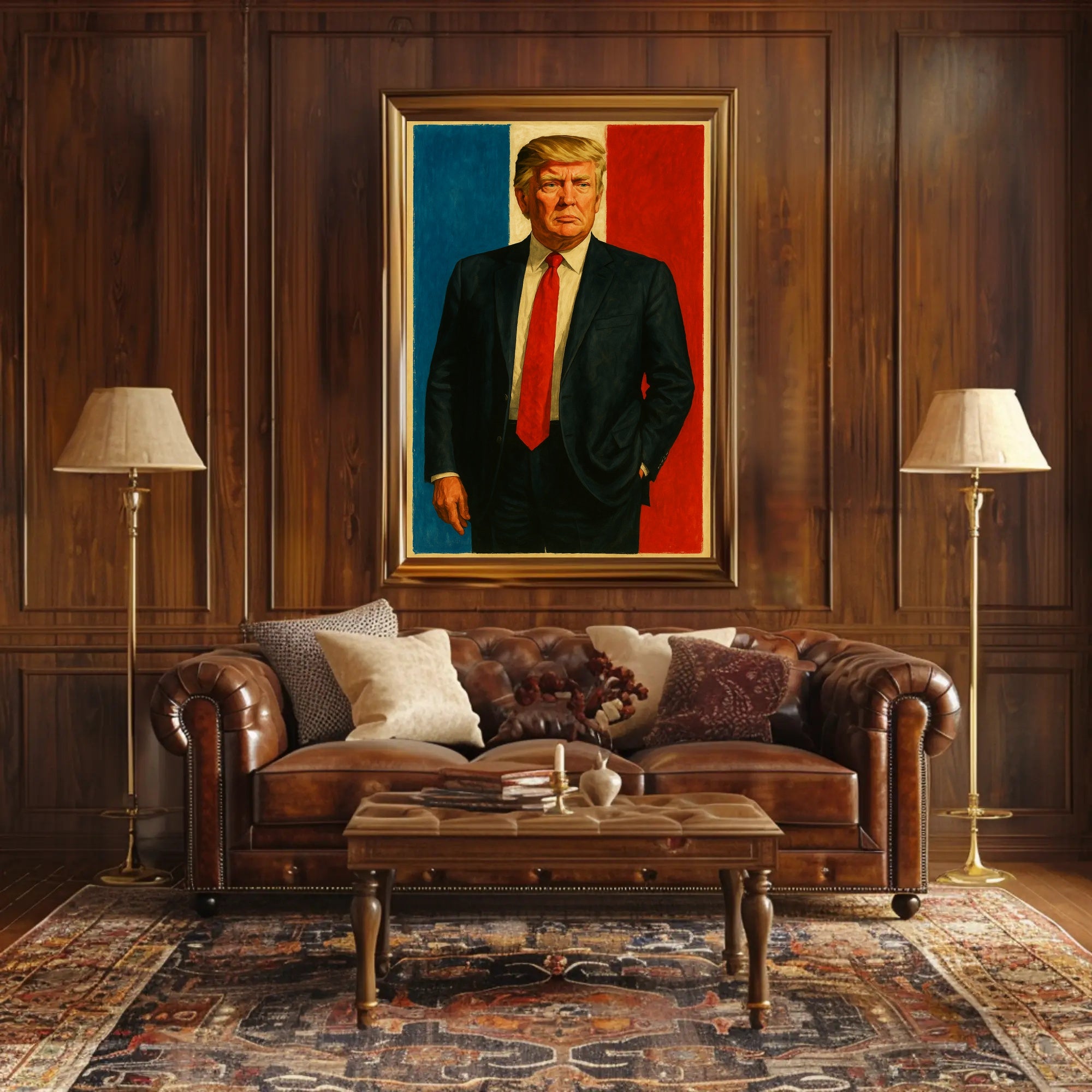Presidential Portrait in Red, White, and Blue Poster PosterGoat
