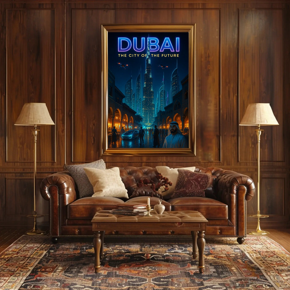 Dubai City Of The Future Poster Futuristic Skyline Decor