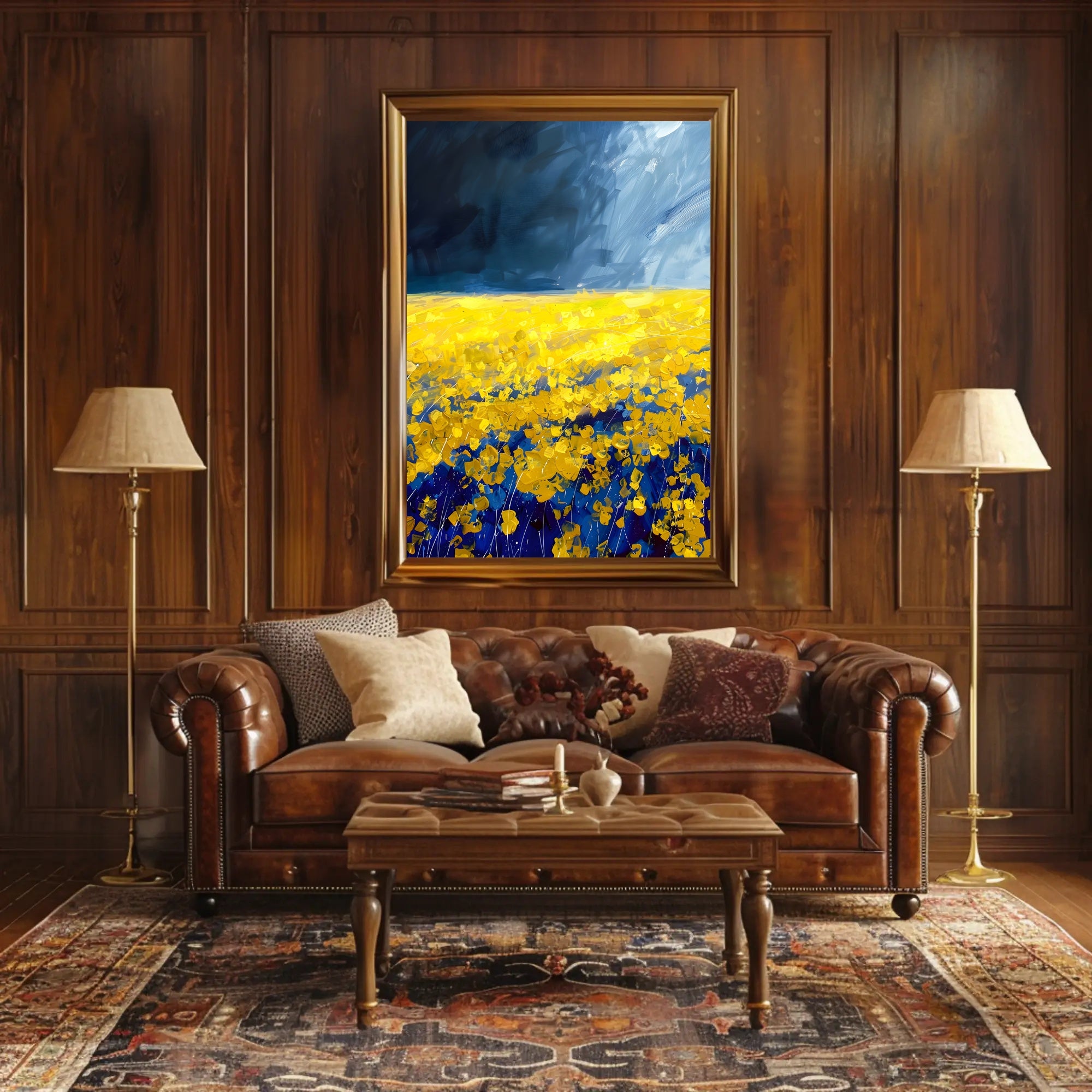 Abstract Landscape Poster Yellow And Blue