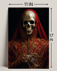 Regal Elegance In Red And Gold Poster PosterGoat