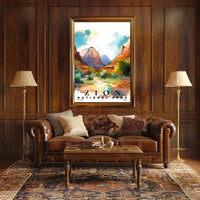 Zion Watercolor Wall Art Poster
