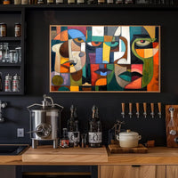 Cubist Faces Abstract Modern Art Poster Print