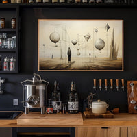 Surrealistic Dreamscape with Abstract Human Figures Artistic Poster