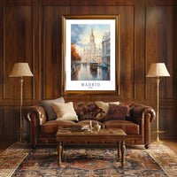 Madrid Cityscape: Impressionistic Urban Art Poster PosterGoat