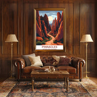 Pinnacles National Park Adventure Art: National Park Poster