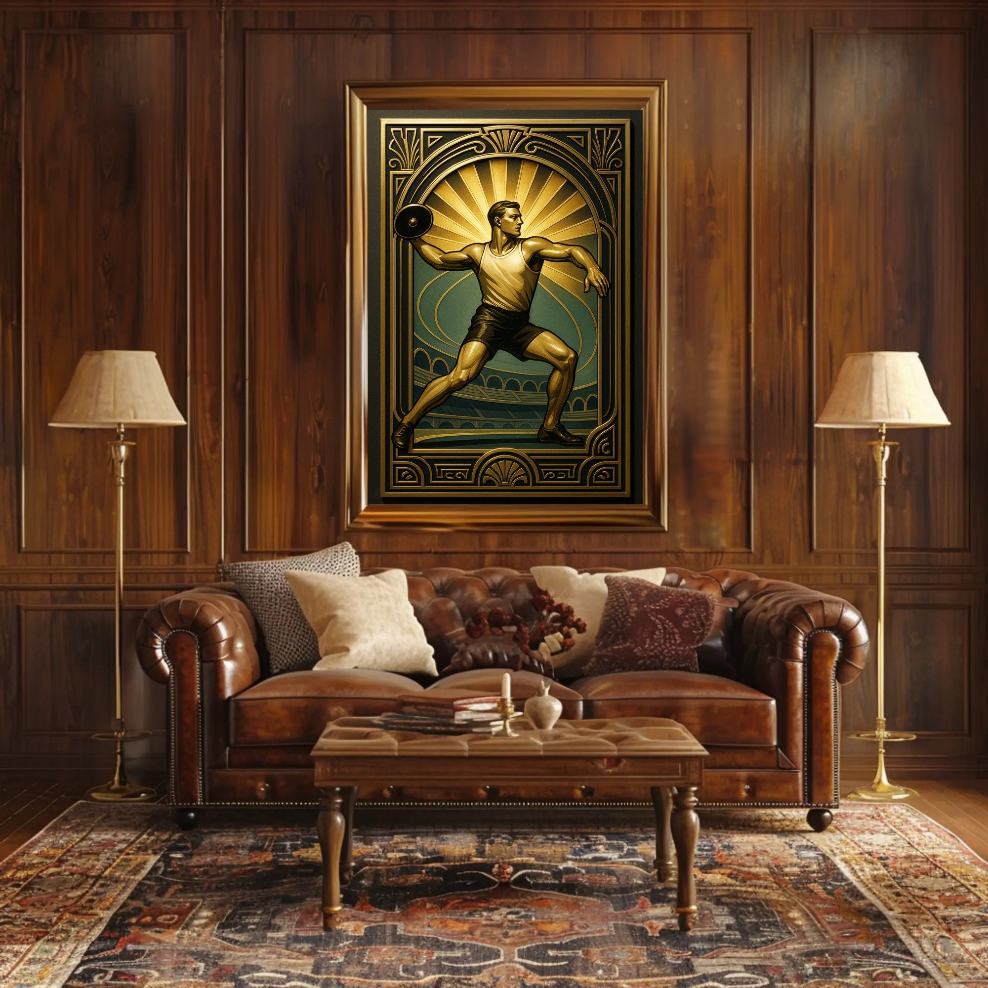 Art Deco Athlete Poster