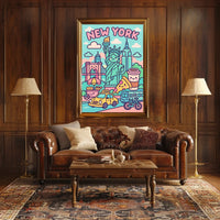 Whimsical New York Adventure Poster