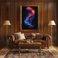 DNA Cosmos: Futuristic Art Poster of Discovery