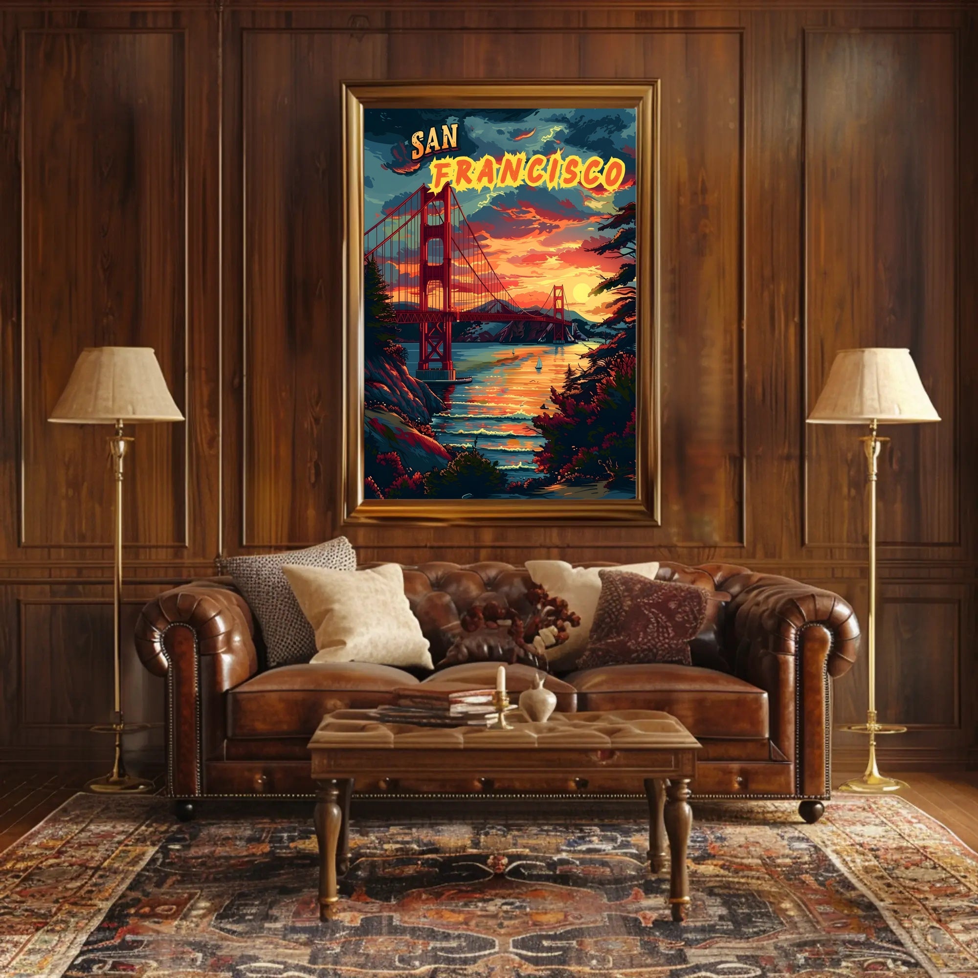 Sunset Over the Golden Gate Poster