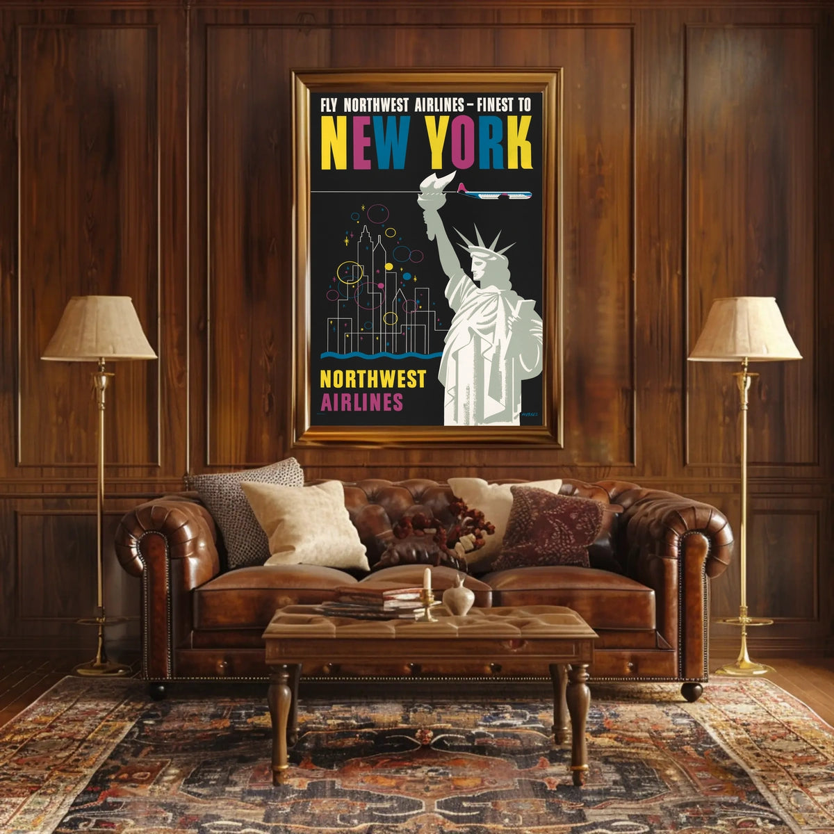 Fly Northwest Airlines Poster Vintage Travel Wall Art