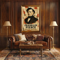 Franklin Pierce 14th President of the United States Layered paper Collage Poster
