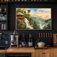 Serene Jungle Waterfall Escape Art Poster