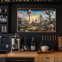 Surreal Fantasy Creatures in Dreamlike Landscape Poster