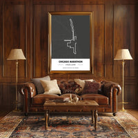 Chicago Marathon Route Modern Sports Poster