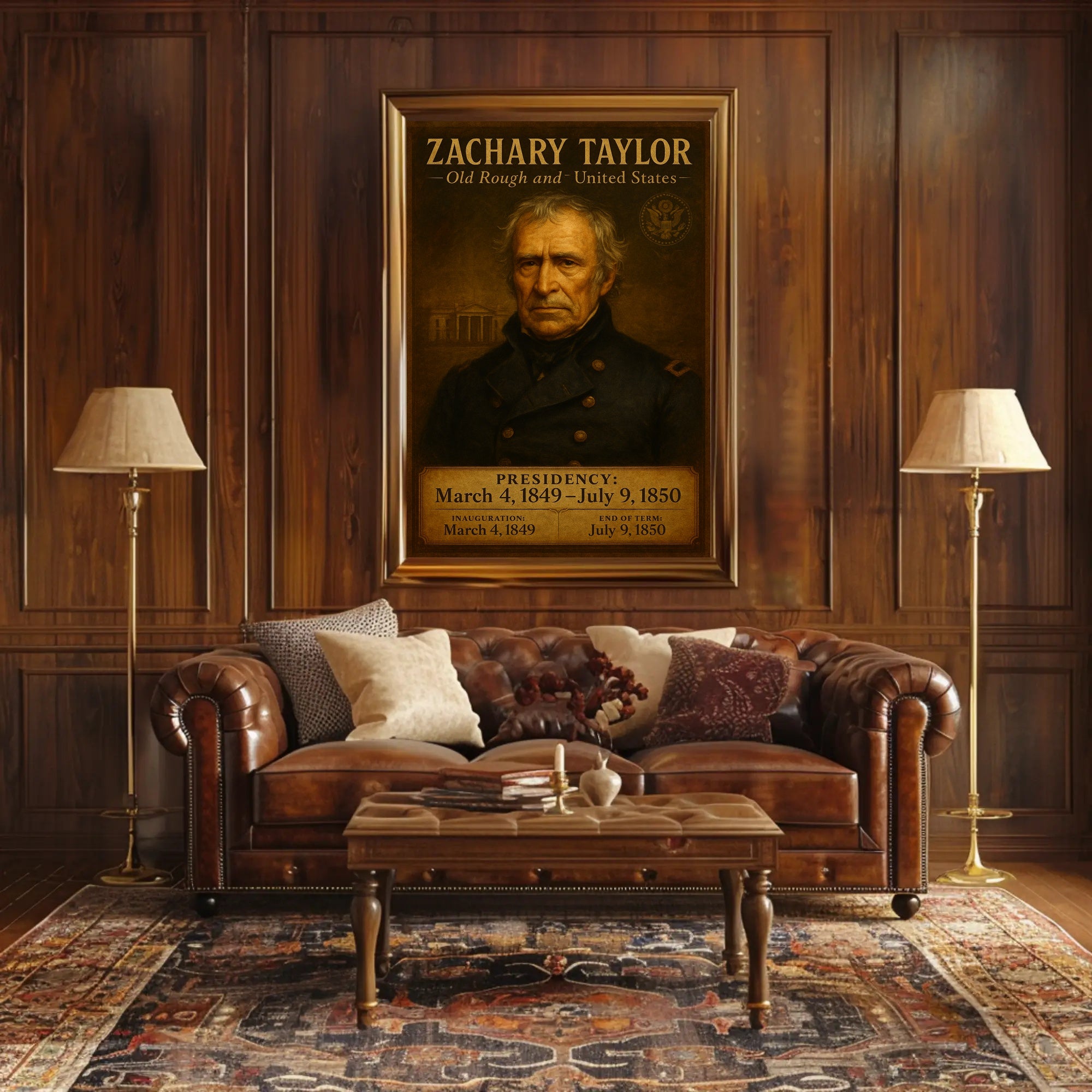 Zachary Taylor Presidential Art Poster Historical or Presidential Poster