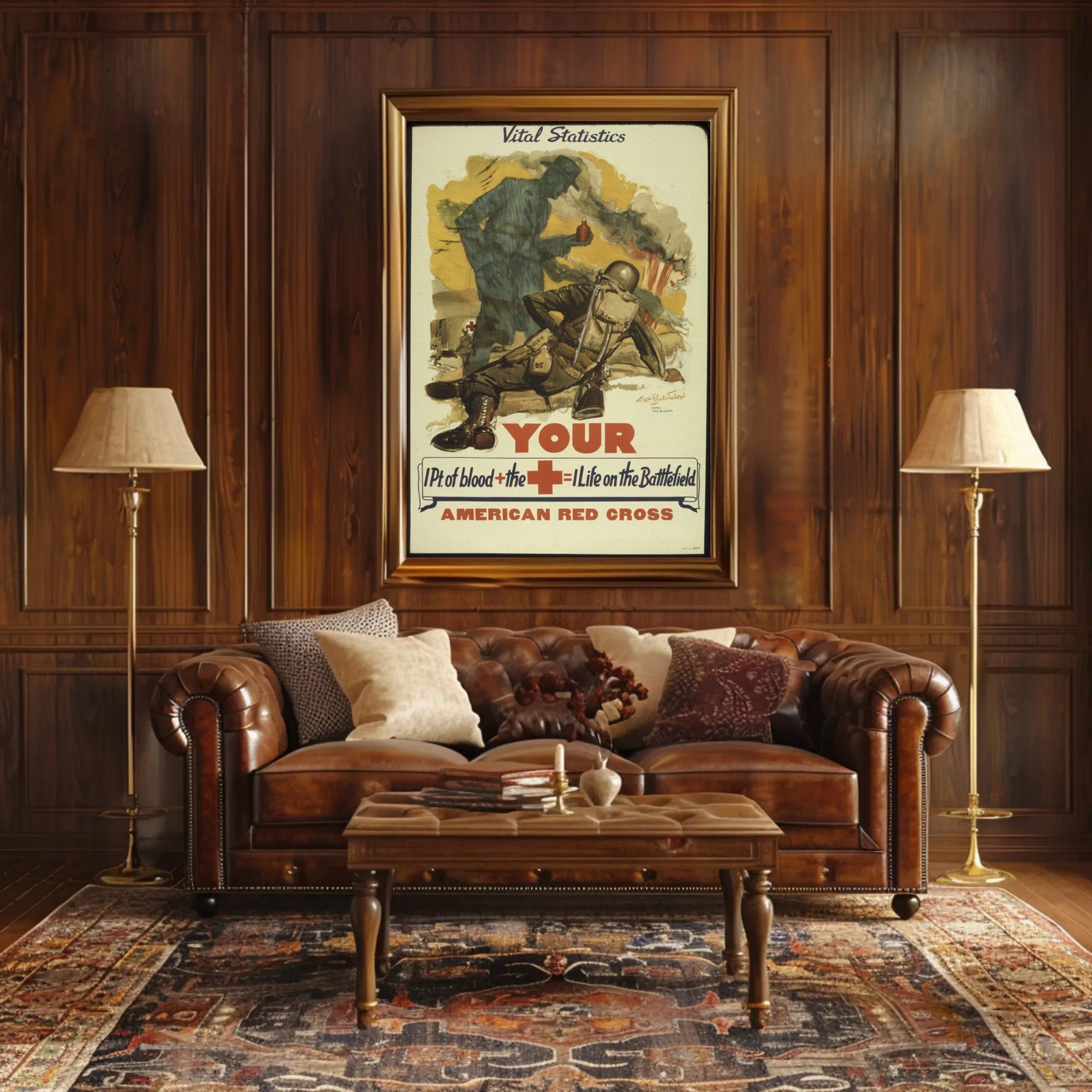 WWII Soldier's Call: Blood Donation Propaganda Poster