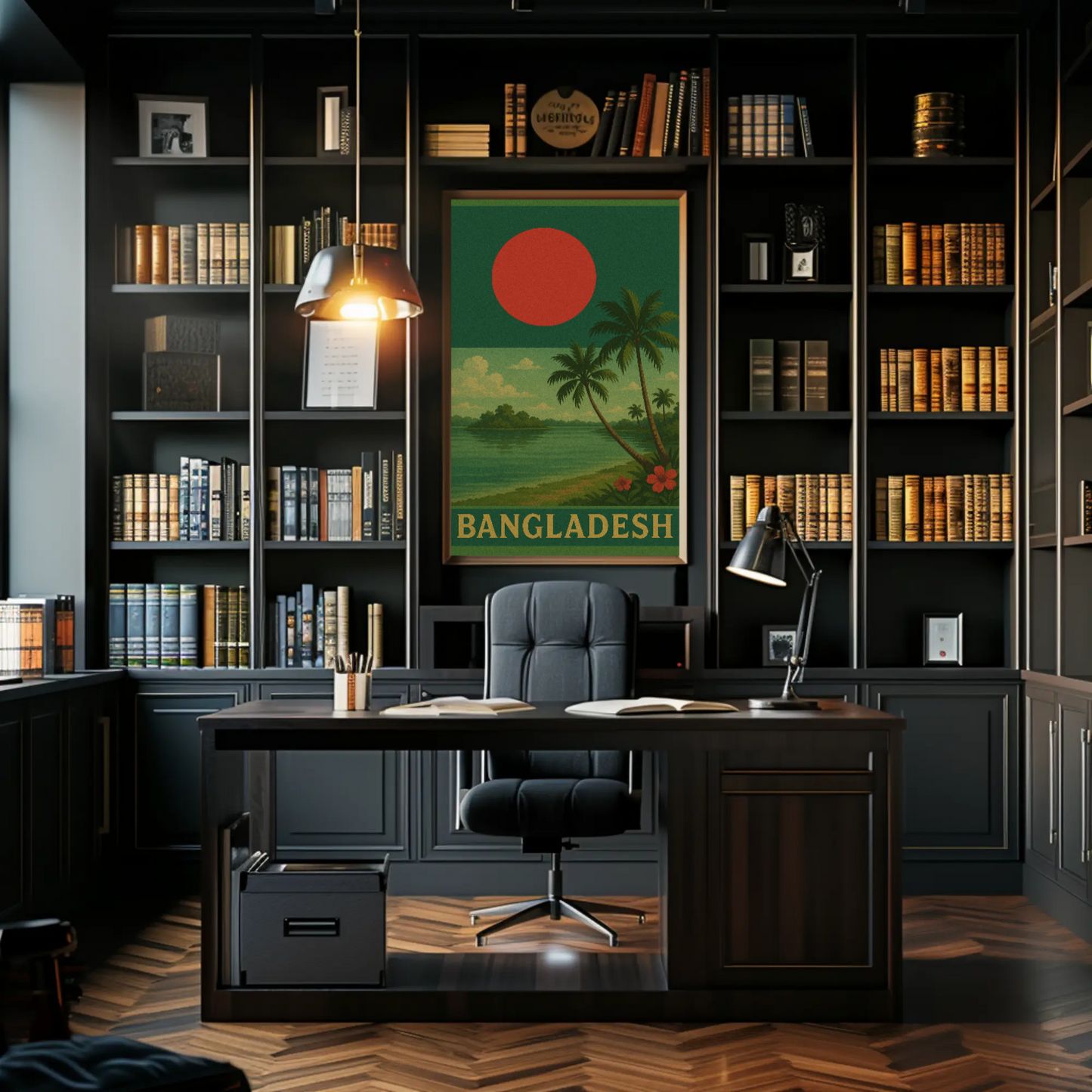 Bangladesh Tropical Landscape Vintage Travel Poster