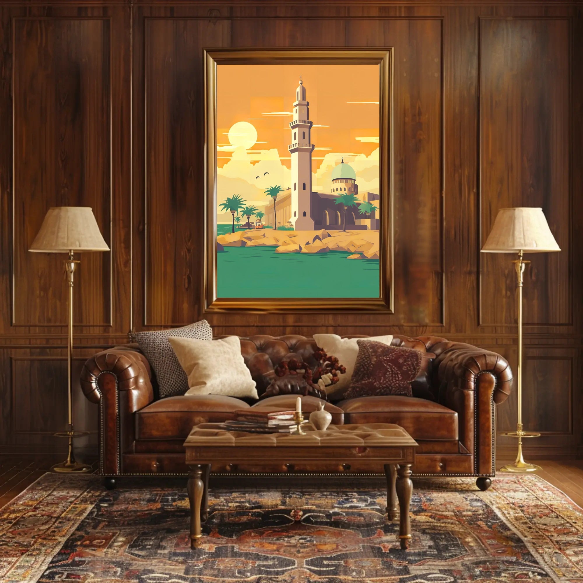 Tranquil Coastal Mosque Poster