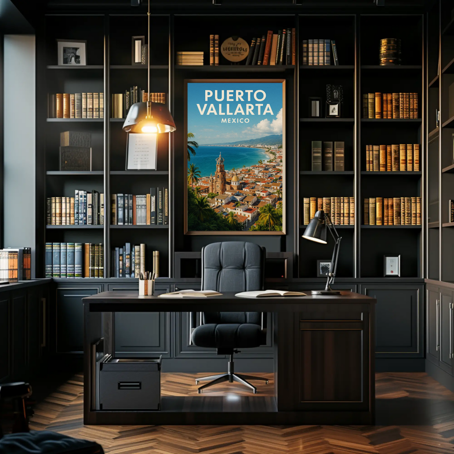 Puerto Vallarta Mexico Aerial Beach View Travel Poster