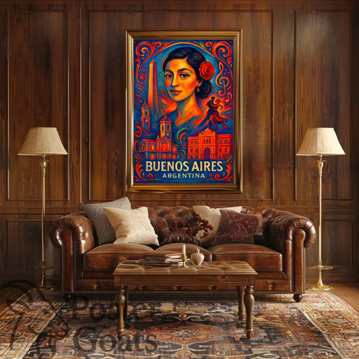 Buenos Aires Tango Art Deco Vintage Travel Poster