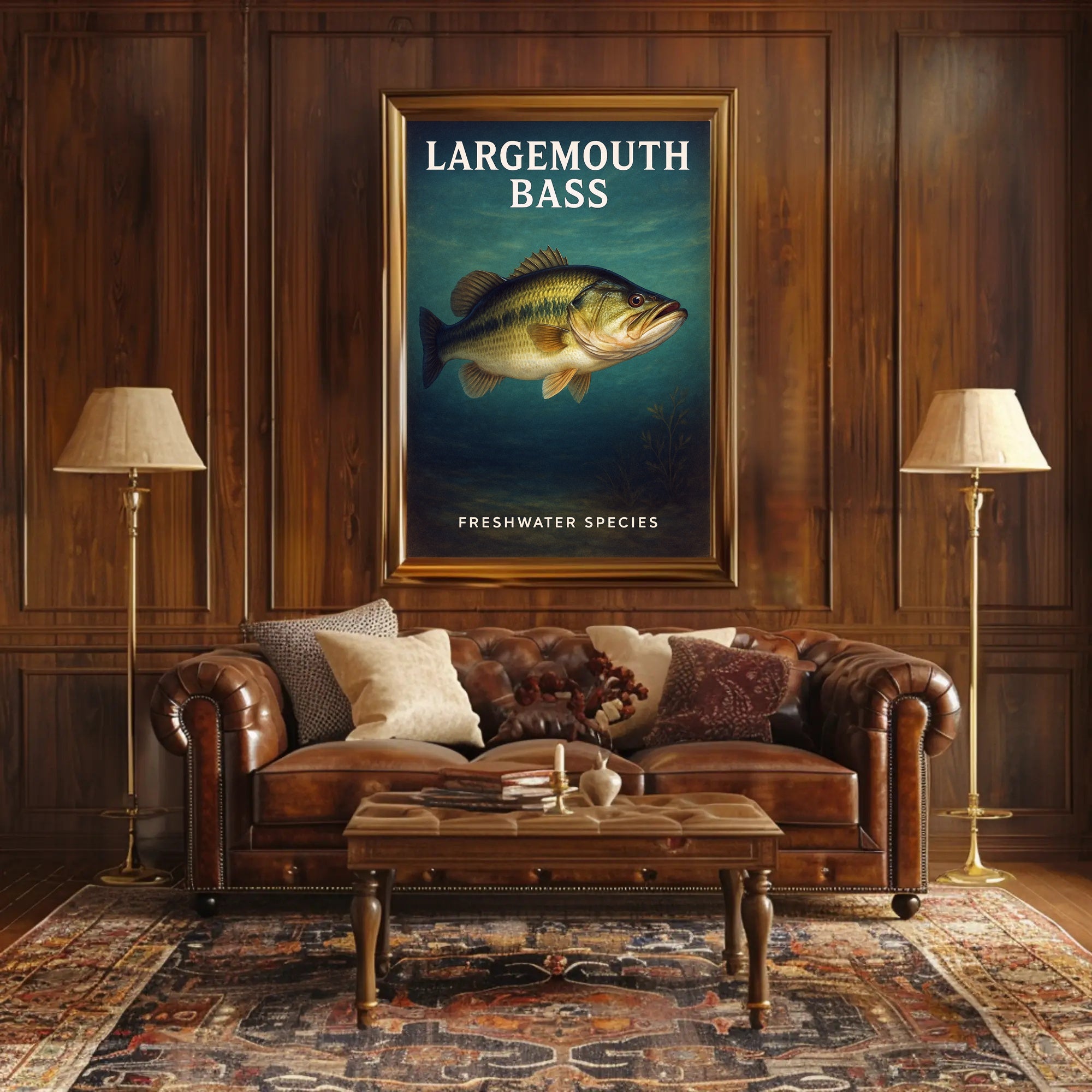 Largemouth Bass Freshwater Species Poster PosterGoat