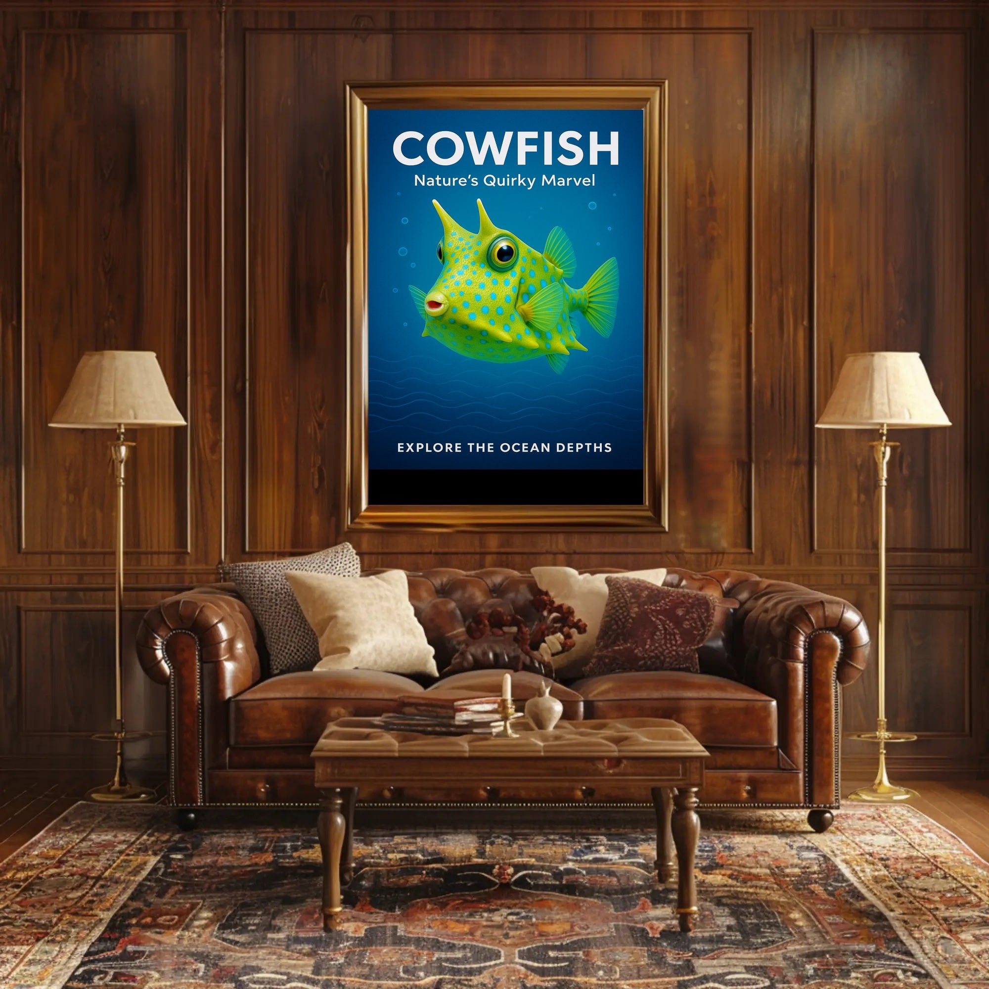 Cowfish Nature's Quirky Marvel Poster PosterGoat