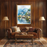 Serene Salzkammergut Austria Travel Watercolor Poster PosterGoat