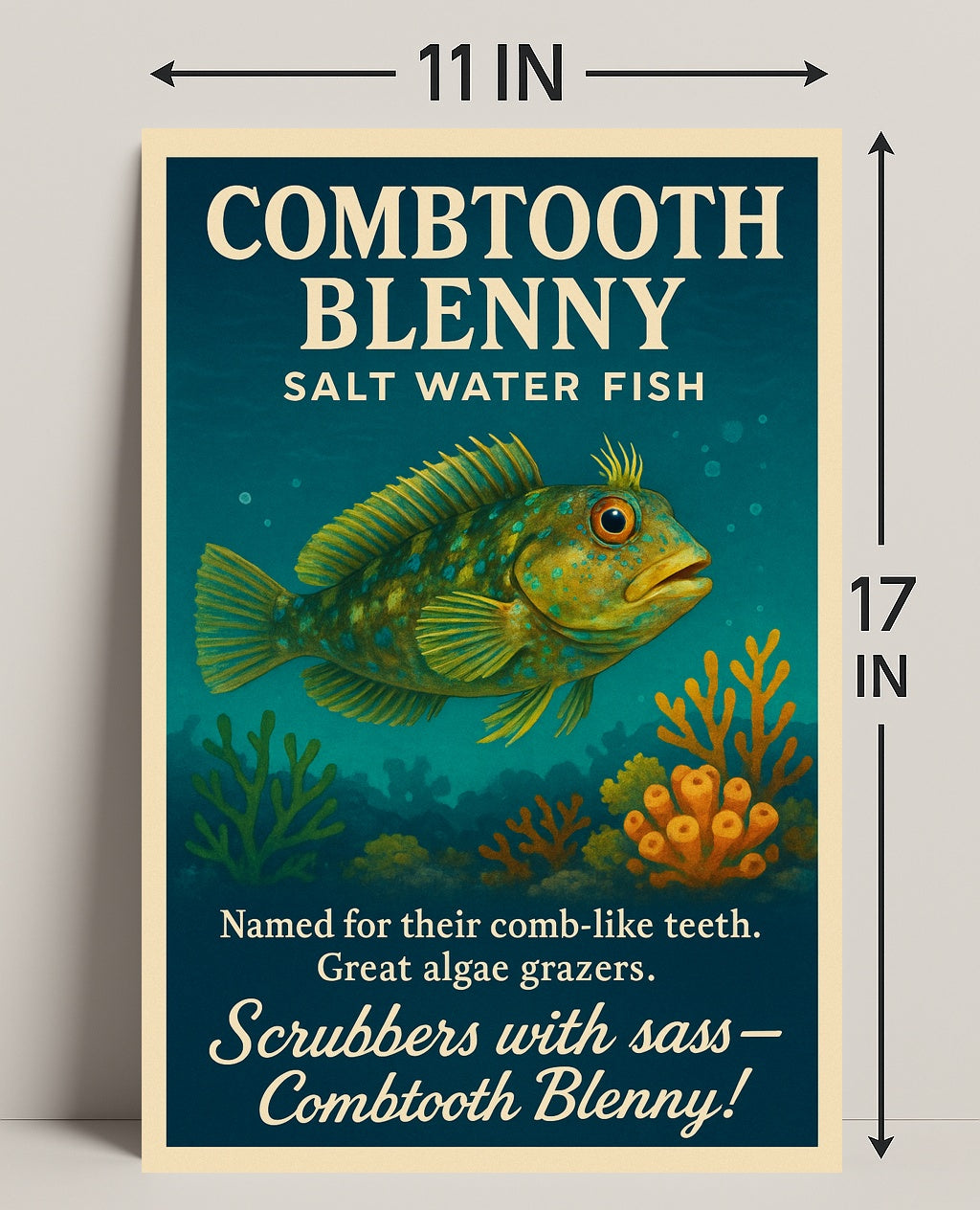 Combtooth Blenny Saltwater Fish Poster Art PosterGoat