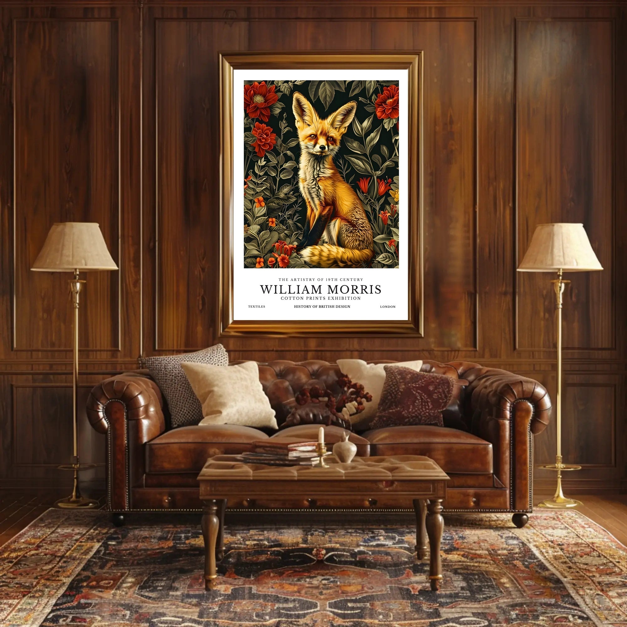 Artistic Fox with Floral Patterns: Abstract or Artistic Poster