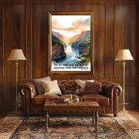 New River Gorge Watercolor Wall Art Poster