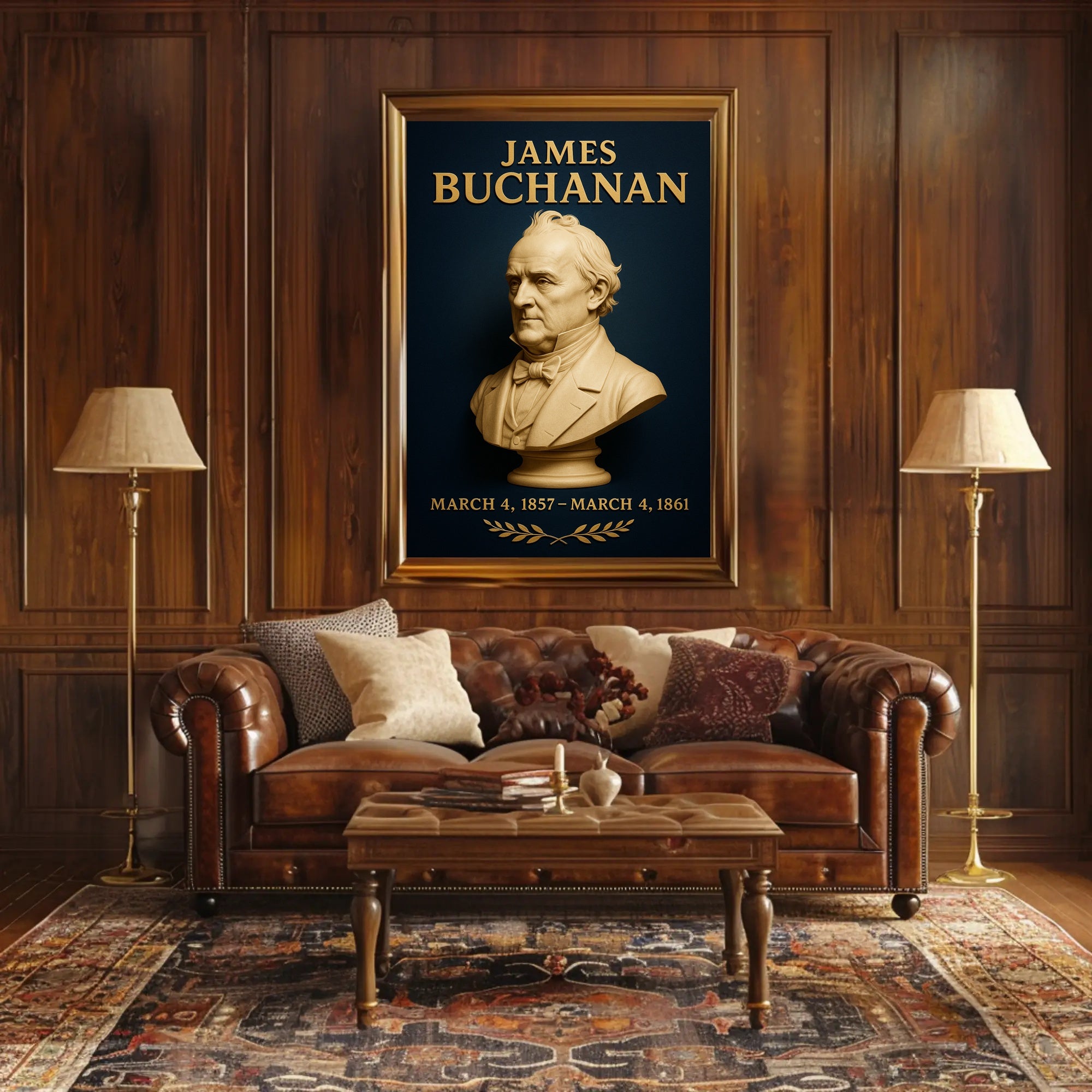 James Buchanan Vintage Presidential Portrait Historical Poster PosterGoat