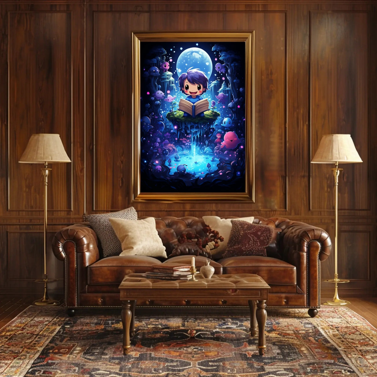 Moonlight Tales Whimsical Fantasy Surrealism Poster