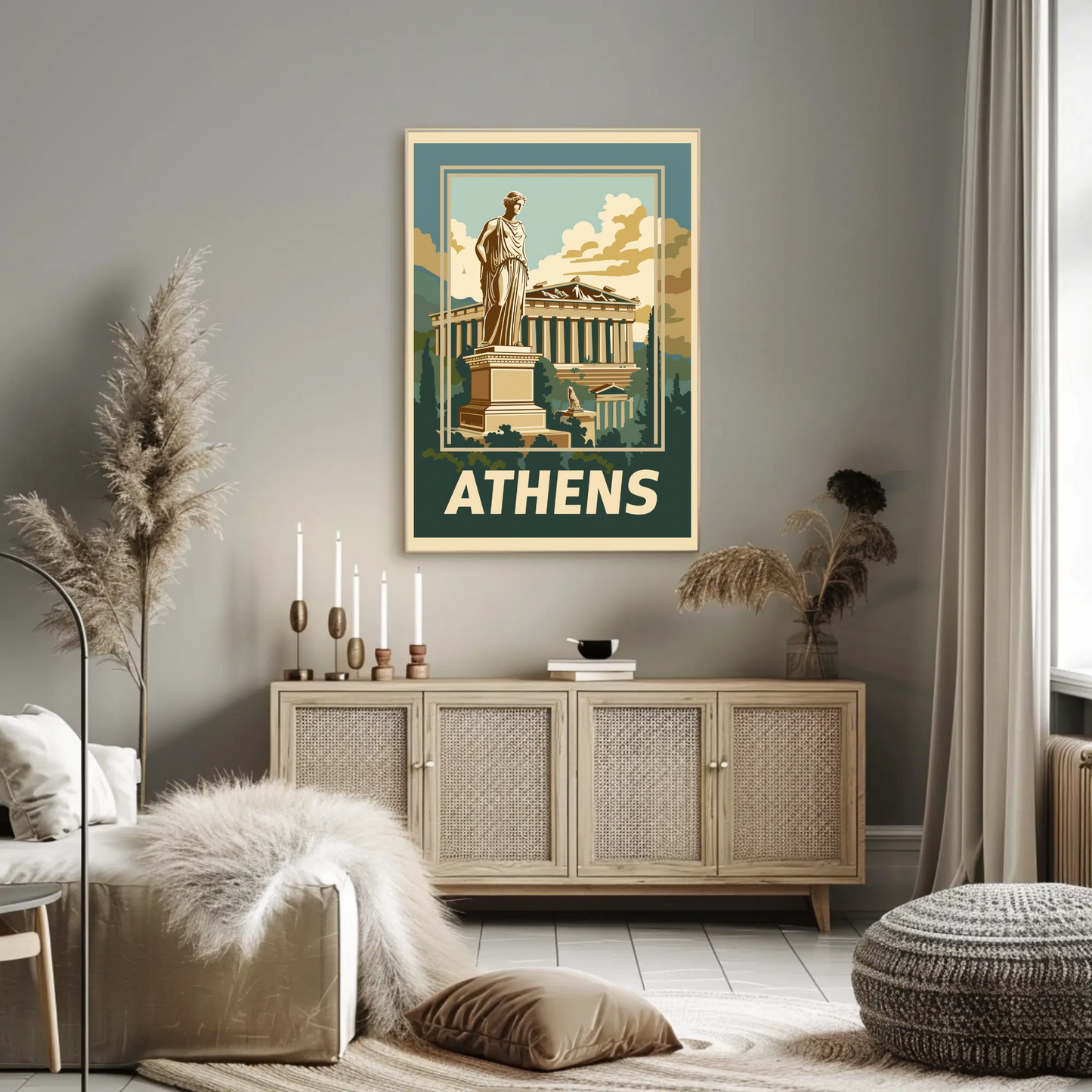Athens, Greece Vintage Style Poster