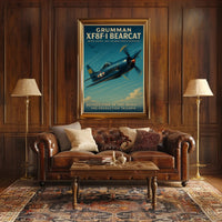 Grumman Bearcat Aviation Poster Vintage Plane Art
