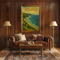 Great Lakes Scenic Landscape Impressionist Travel Poster