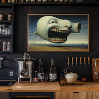 Surreal Floating Head Seaside Abstract Artistic Poster