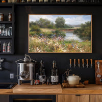 Tranquil Riverside Landscape Poster