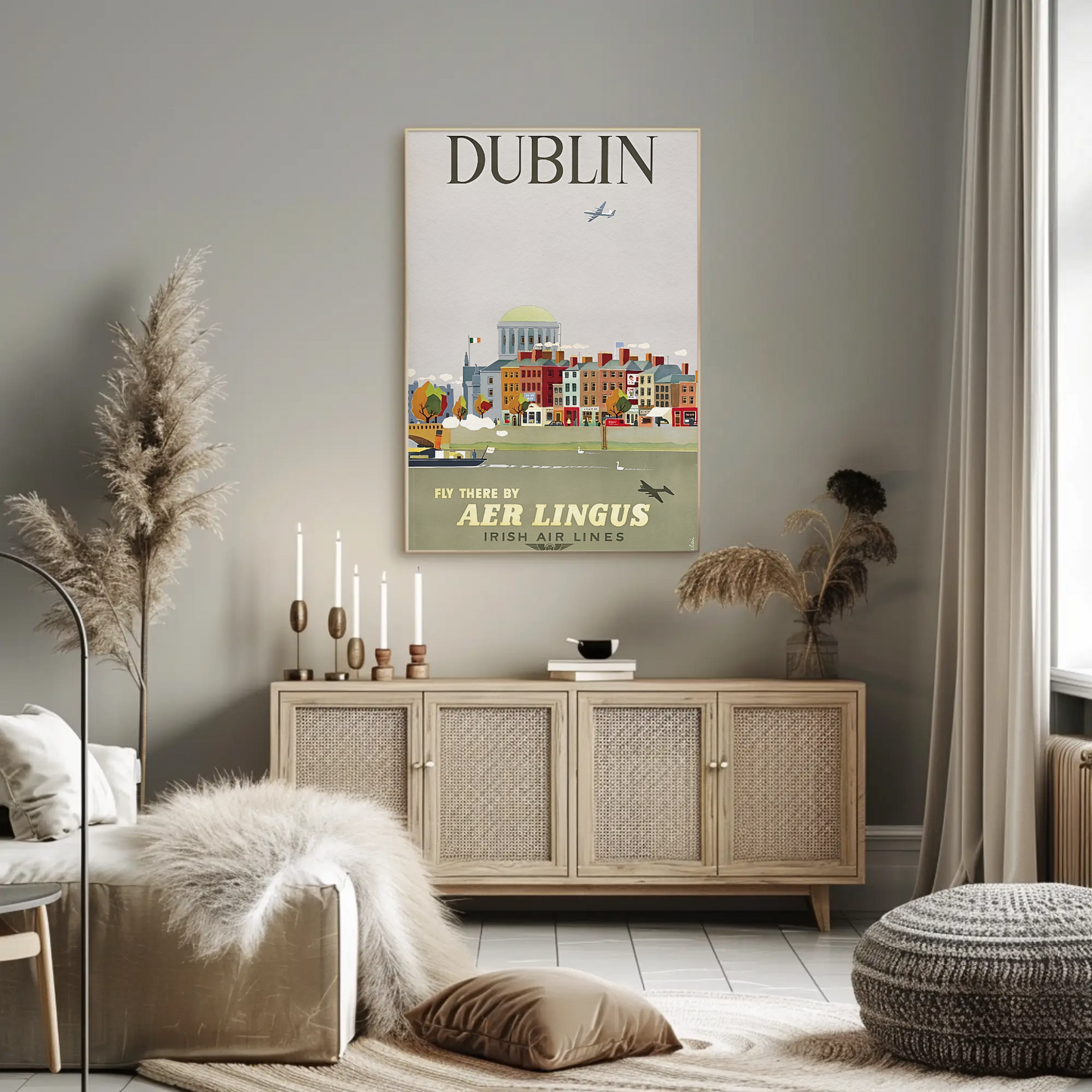 Vintage Poster - Dublin City by Aer Lingus