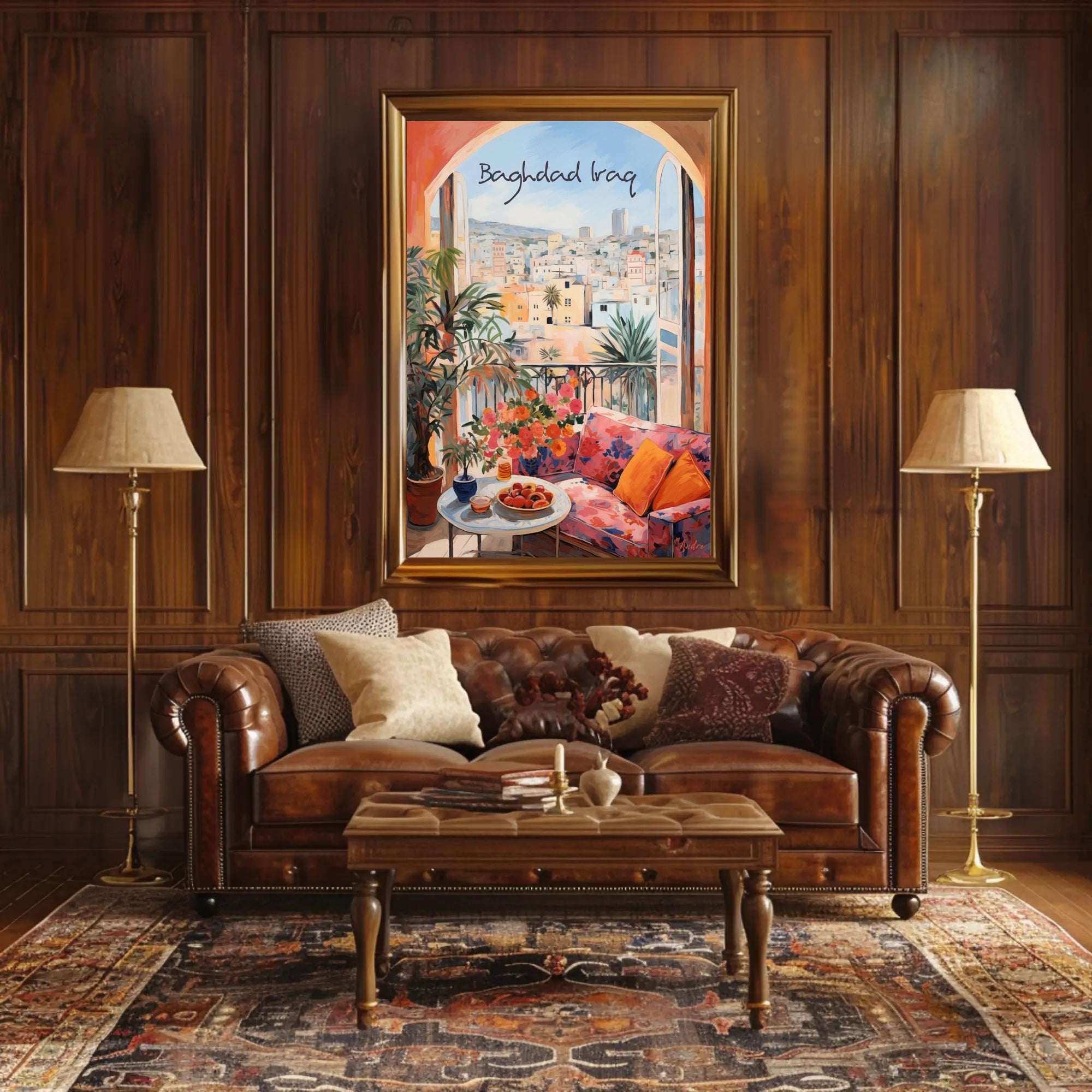 Baghdad Balcony View: Urban Serenity Poster