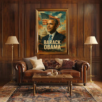 Barack Obama 44th President of the United States Layered Digital Collage Poster