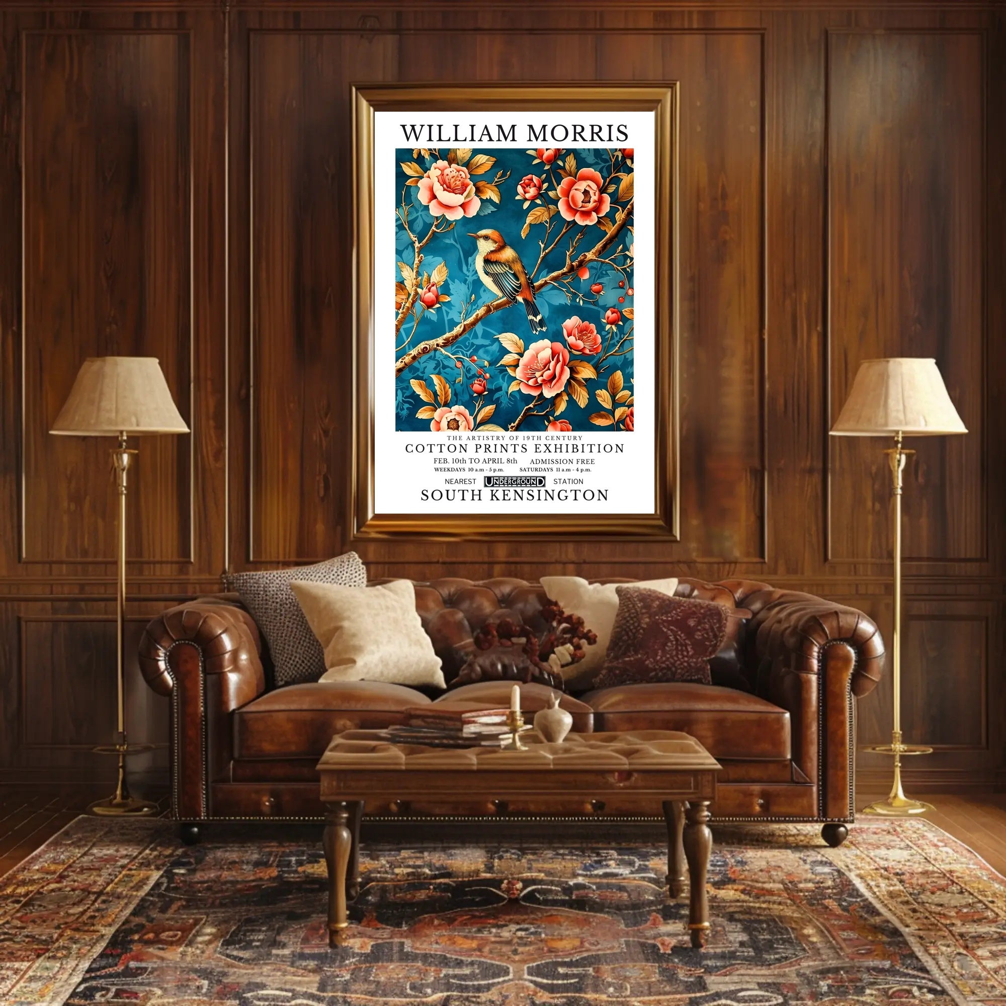 Victorian Cotton Prints Exhibition by William Morris Poster