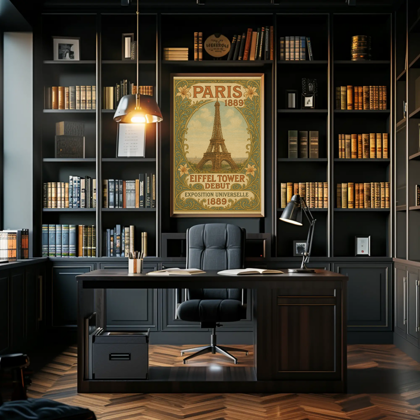 Paris 1889 Eiffel Tower Debut Art Nouveau Travel Poster