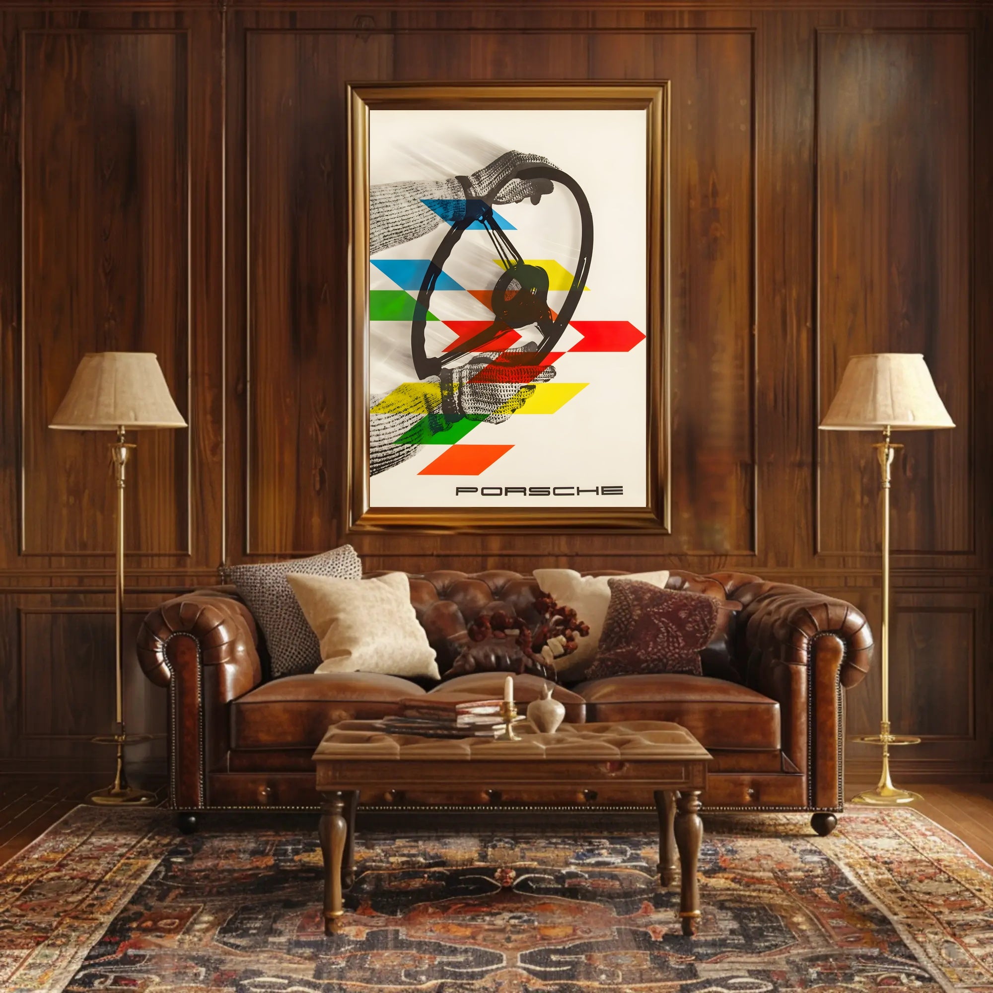 Porsche Steering Wheel Art Poster